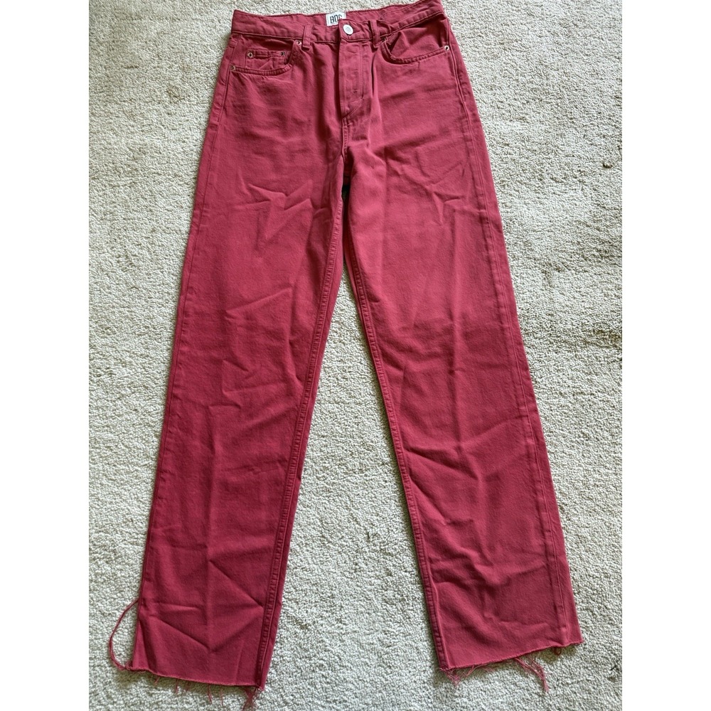 BDG Urban Outfitters Red Straight Leg Pax Jean Raw Hem Size 29 Buttonfly